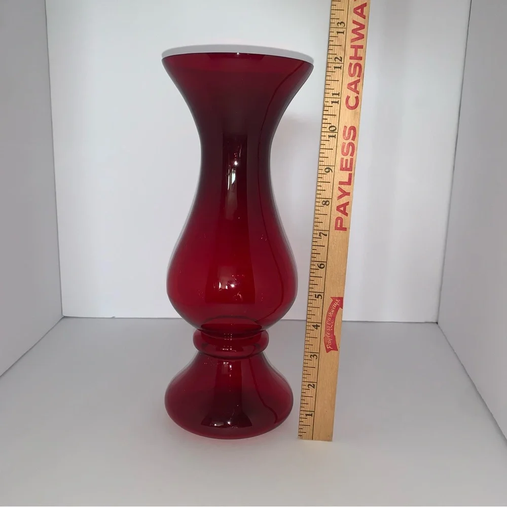 Vintage Red Glass Vase unique style